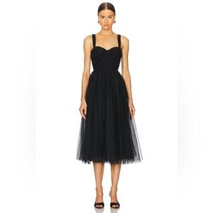 Zimmermann Tulle Midi Dress in Black 1 / 6